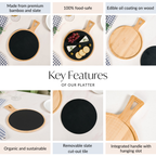 Removable Slate Round Serving Platter 26cm Nestasia