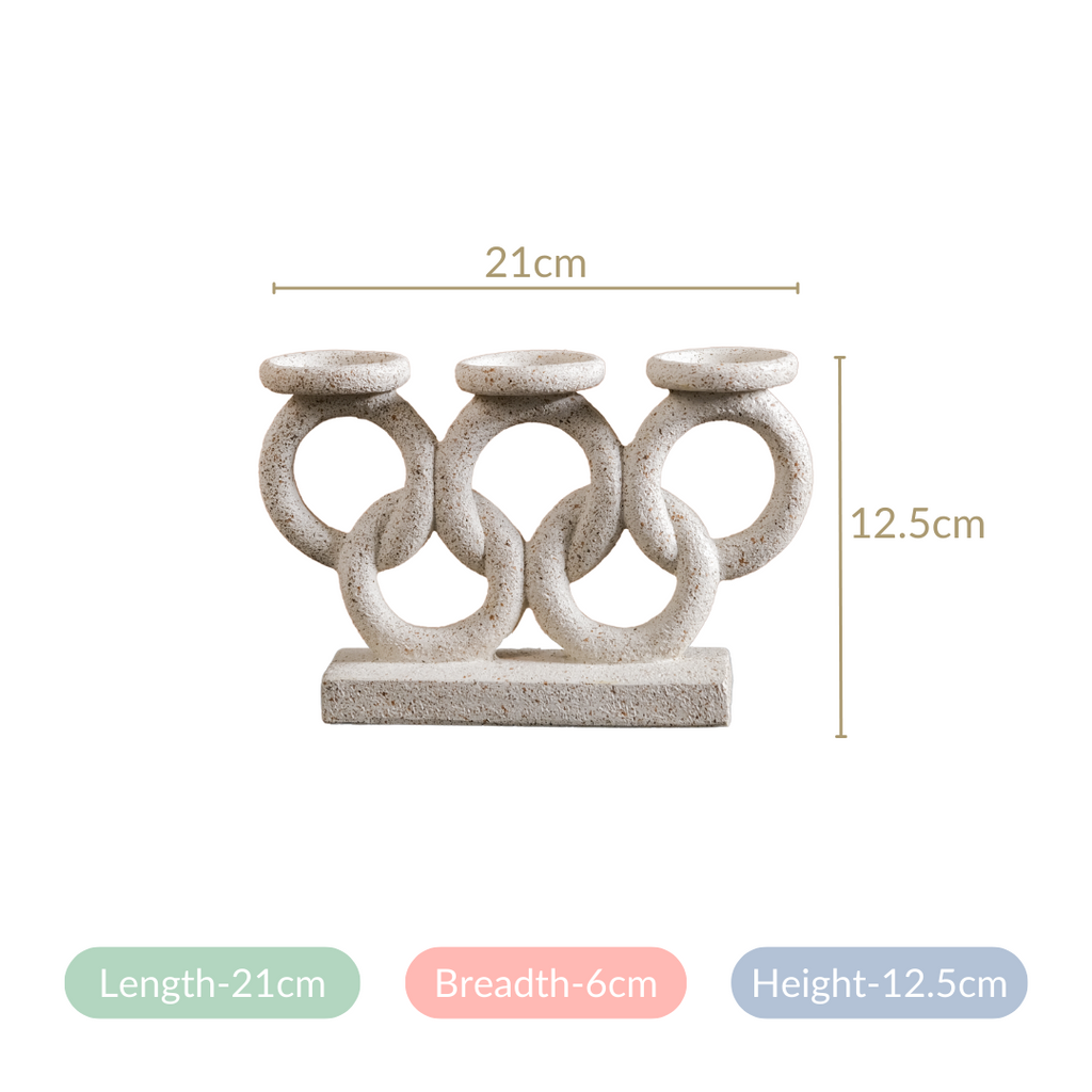 Olympic Rings Sculpture Candle Stand Nestasia