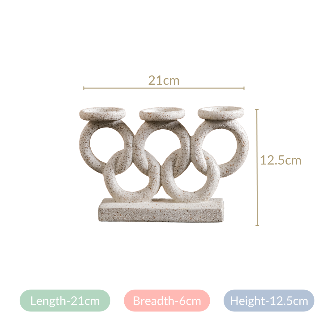 Olympic Rings Sculpture Candle Stand Nestasia