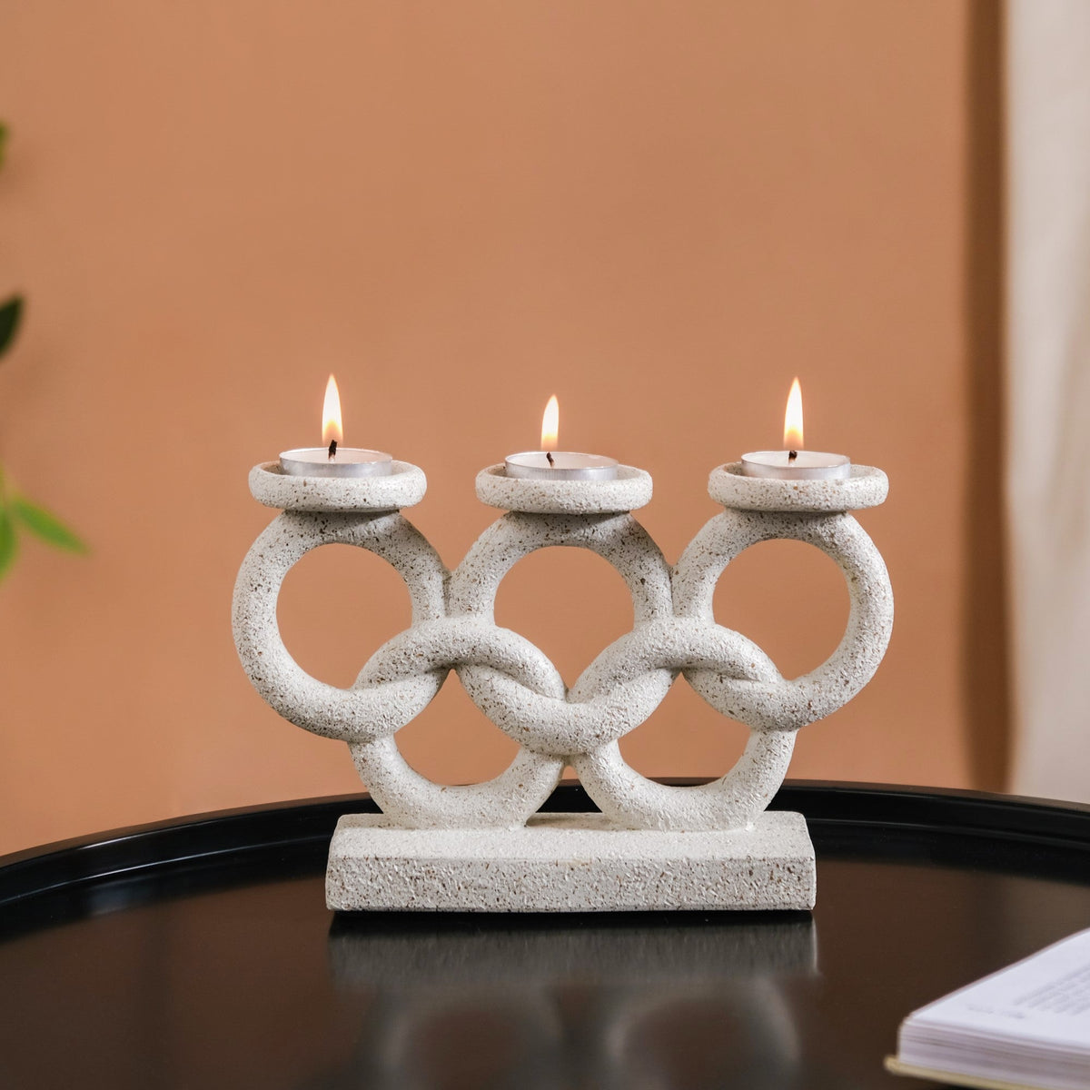 Olympic Rings Sculpture Candle Stand Nestasia