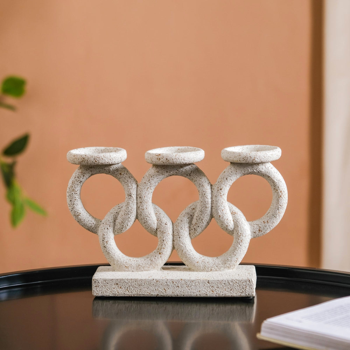 Olympic Rings Sculpture Candle Stand Nestasia