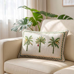 Resort Grove Cotton Embroidered Cushion Cover 50x35cm Nestasia