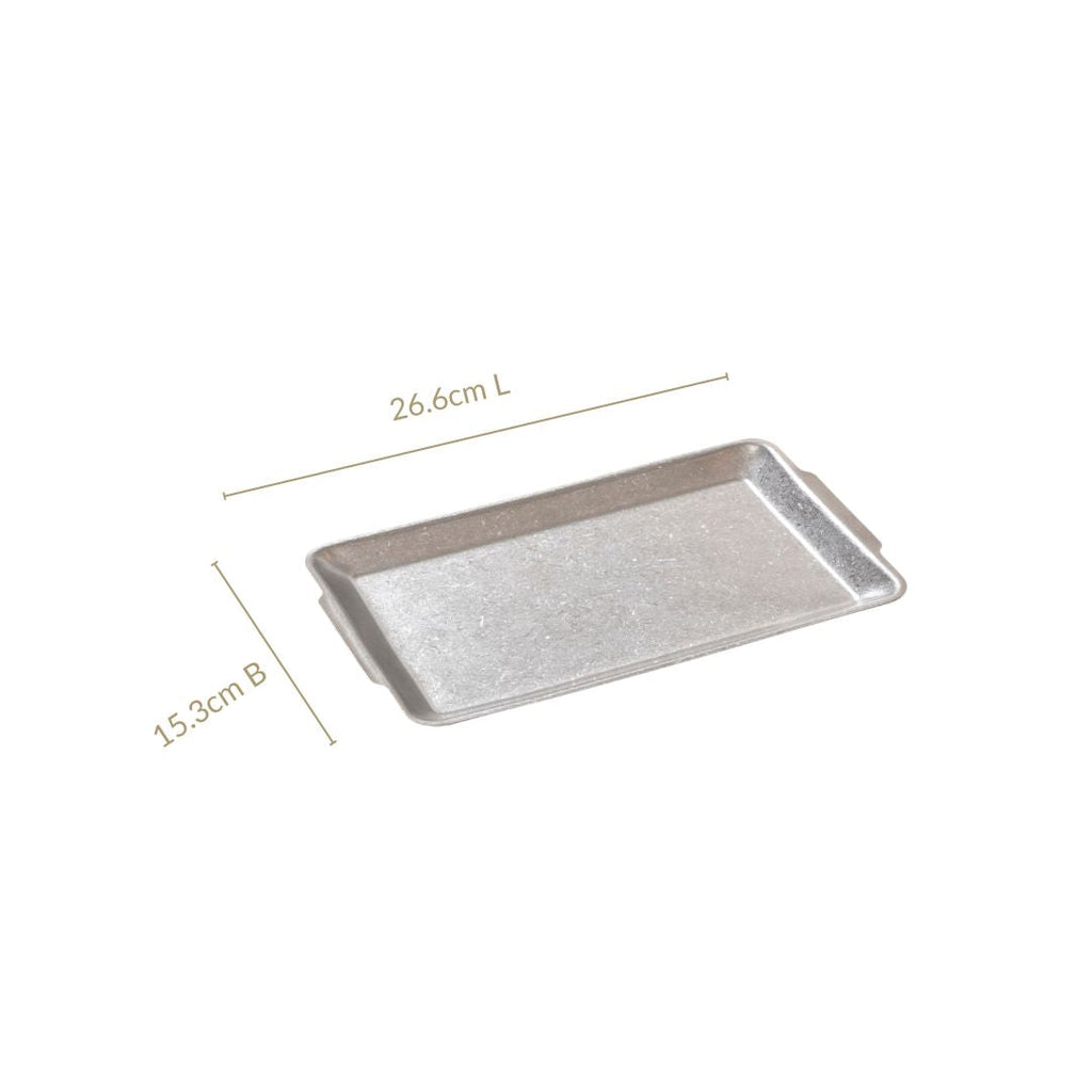Matte Steel Snack Serving Tray Medium 26x15cm Nestasia