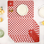 Retro Cotton Embroidered Table Mat Red Set Of 6 Nestasia
