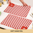 Retro Cotton Embroidered Table Mat Red Set Of 6 Nestasia