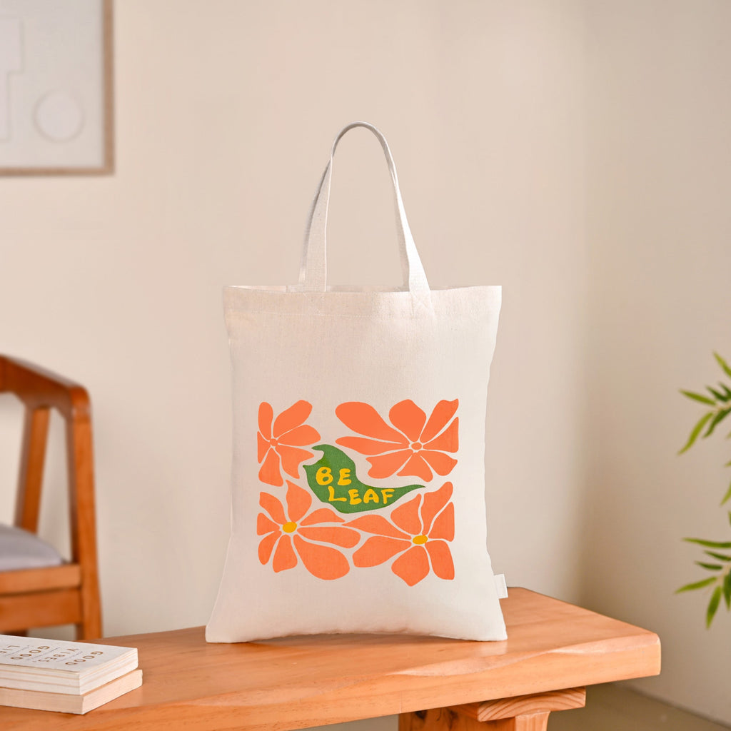Flower Power Reusable Printed Canvas Tote Bag Set Of 2 Nestasia