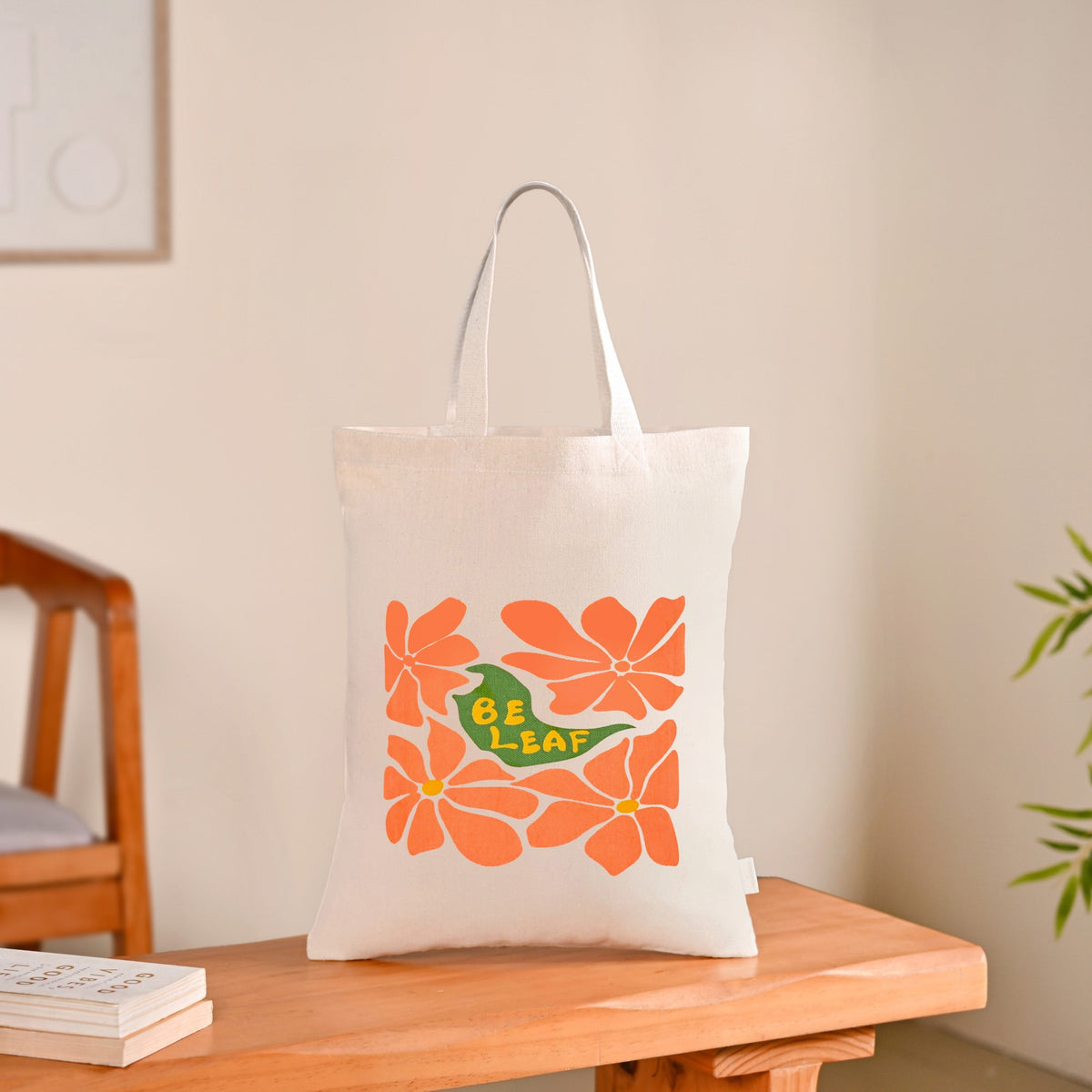 Flower Power Reusable Printed Canvas Tote Bag Set Of 2 Nestasia