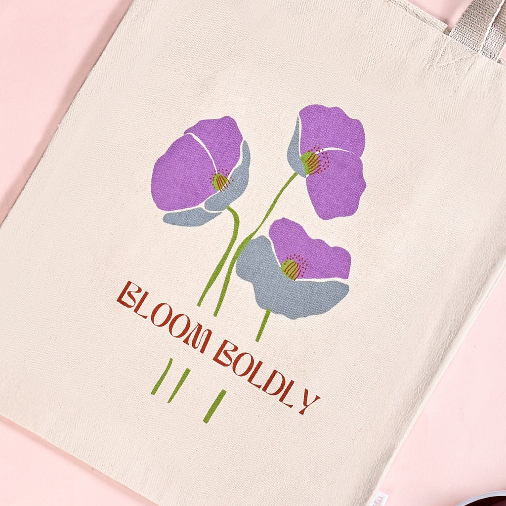 Flower Power Reusable Printed Canvas Tote Bag Set Of 2 Nestasia