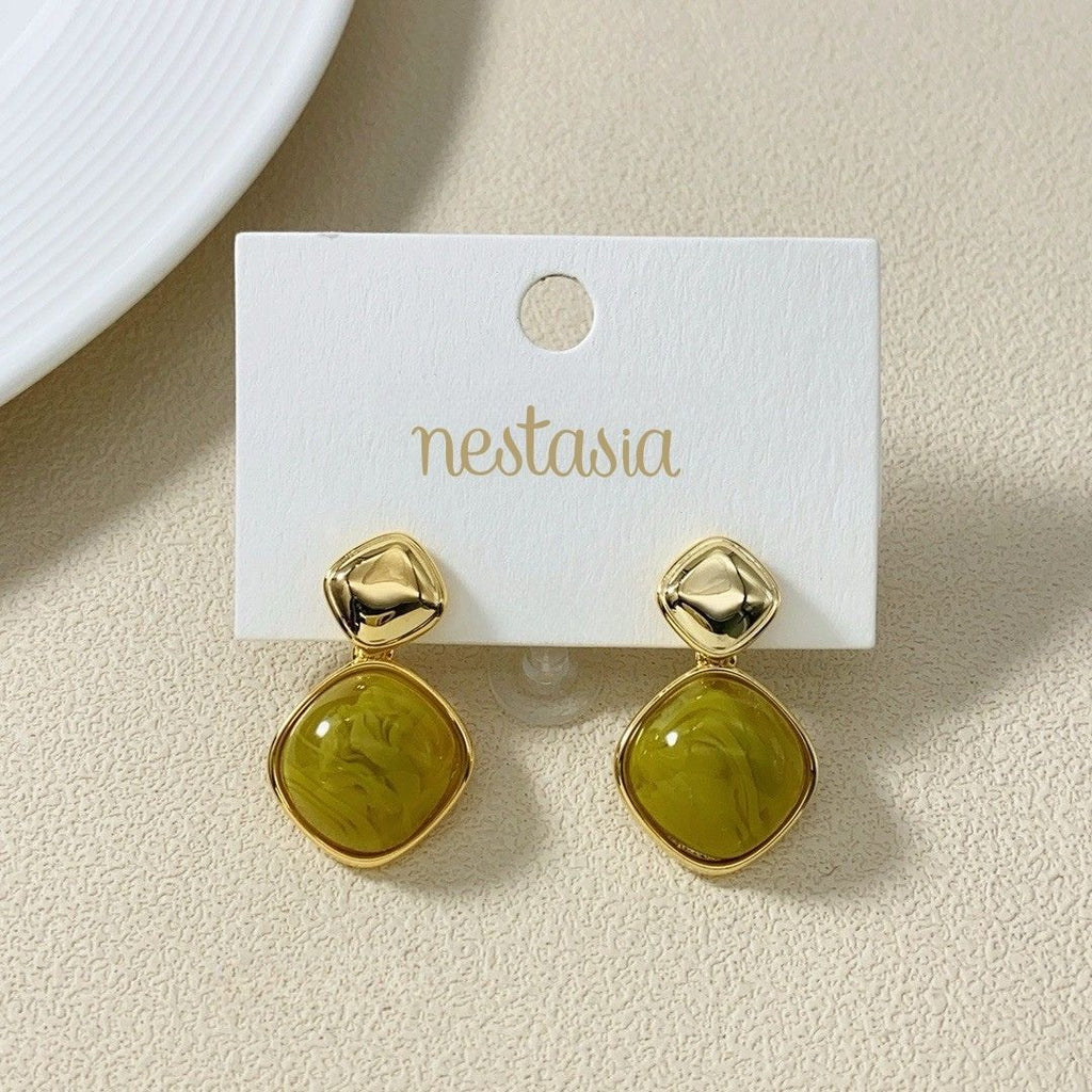 Green And Gold Rhombus Drops Nestasia