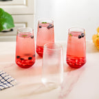 Ribbed Tall Glass Set Of 4 500ml Nestasia