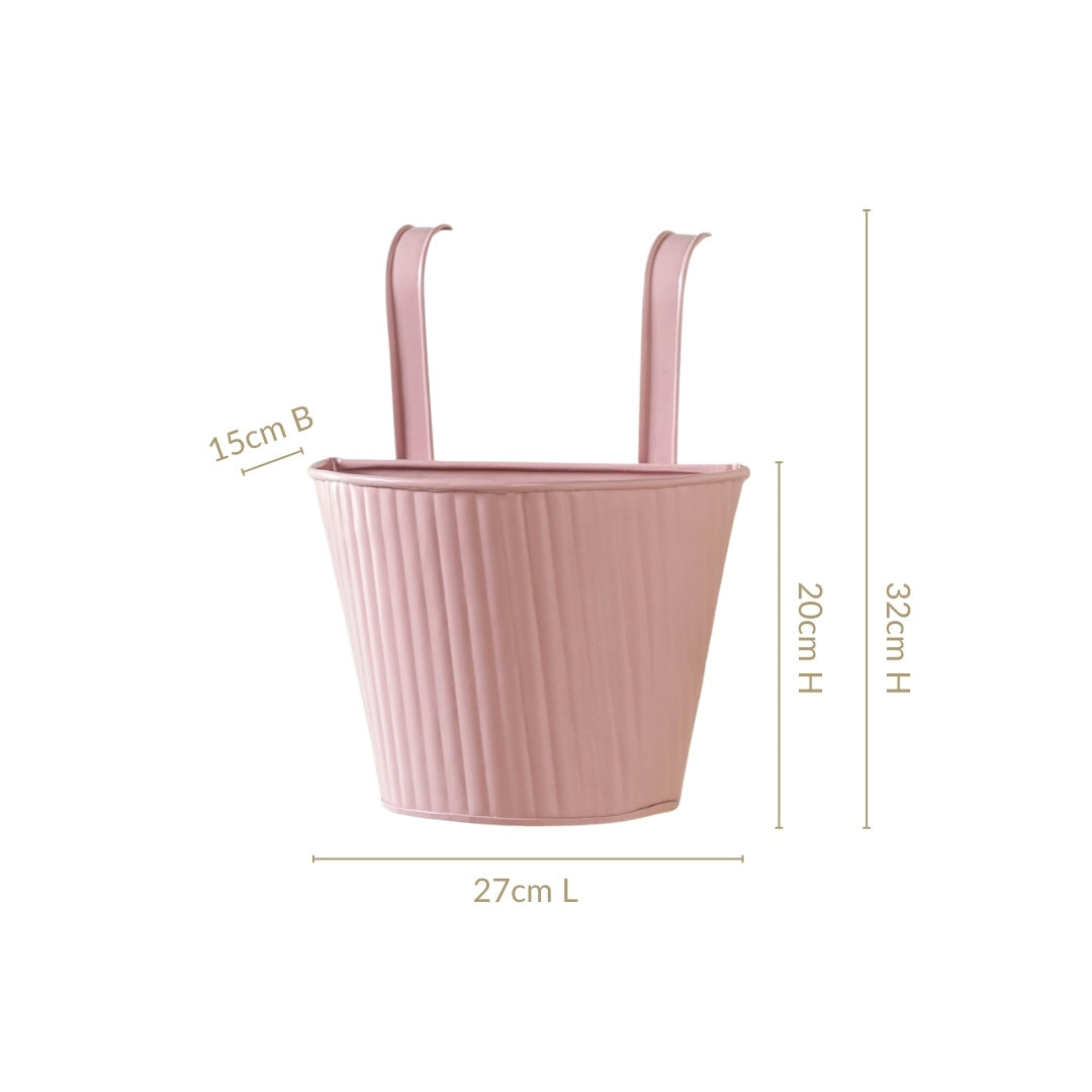 Ribbed Hanging Planter Set Of 2 Dusty Pink Nestasia