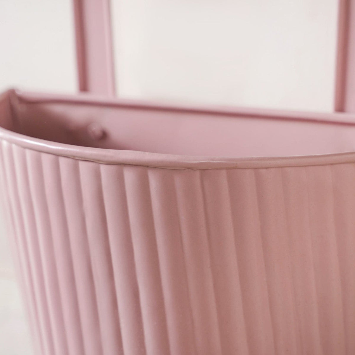 Ribbed Hanging Planter Set Of 2 Dusty Pink Nestasia