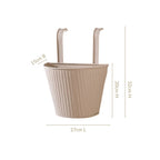 Ribbed Hanging Planter Set Of 2 Taupe Nestasia