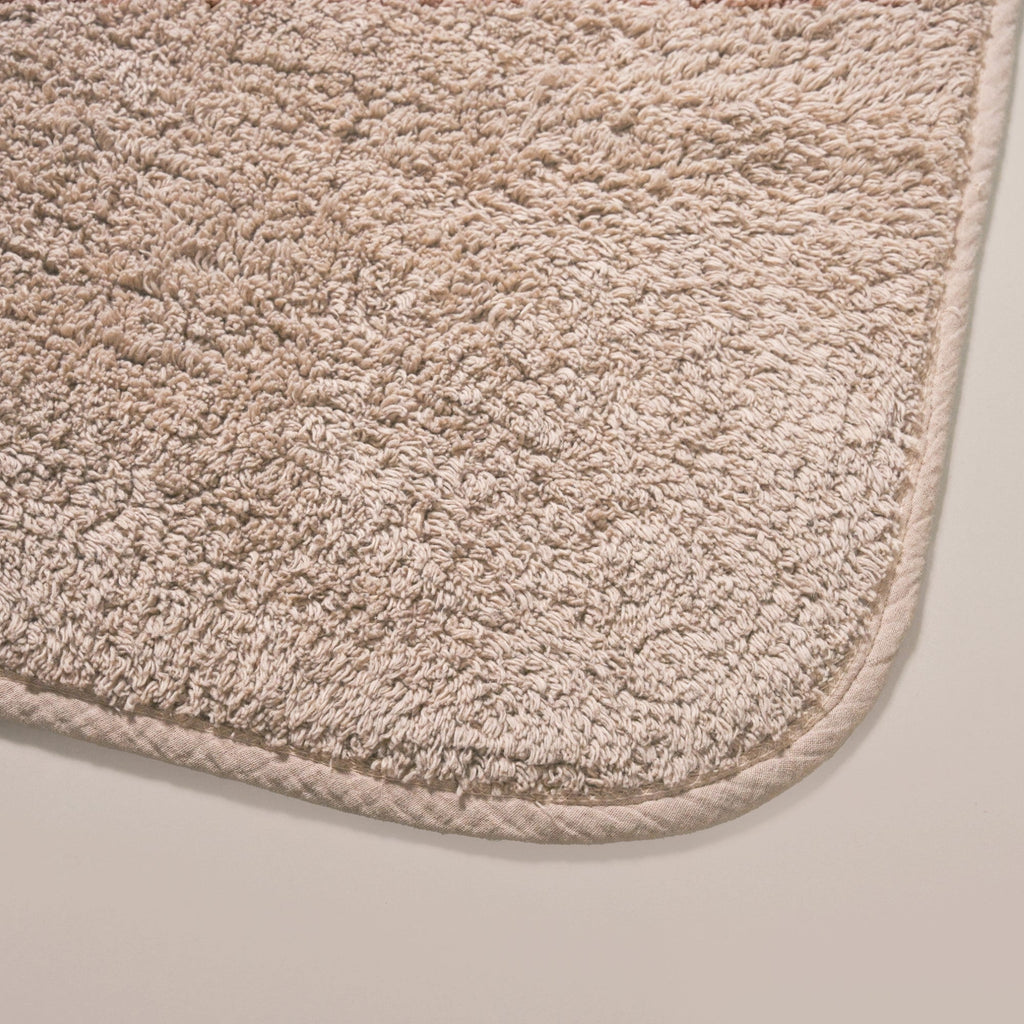 Ribbed Reversible Cotton Floor Mat Beige 82x50cm Nestasia