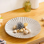 Ribbed Platter Silver 29cm Nestasia