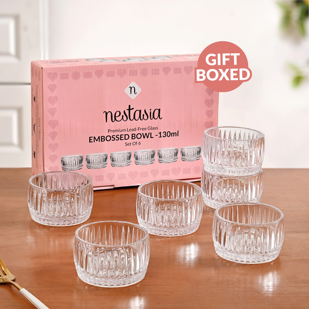 Ribbed Dessert Bowl Set Of 6 160ml Nestasia