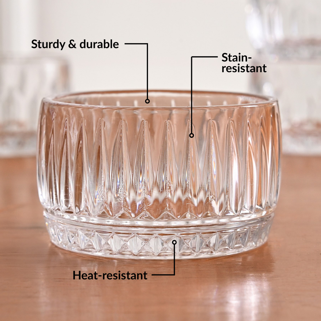 Ribbed Dessert Bowl Set Of 6 160ml Nestasia