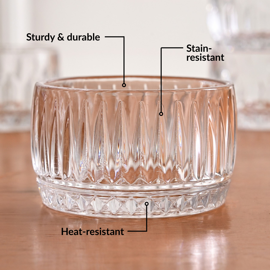 Ribbed Dessert Bowl Set Of 6 160ml Nestasia