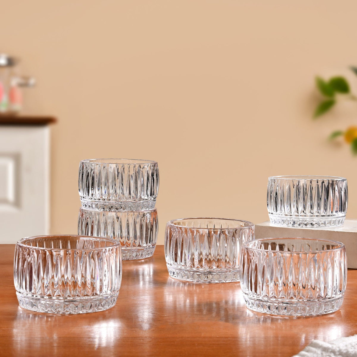 Ribbed Dessert Bowl Set Of 6 160ml Nestasia