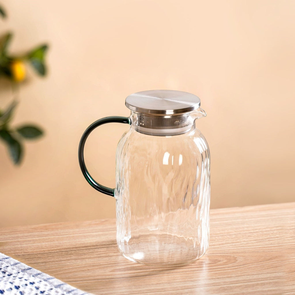 Tree Bark Texture Glass Jug 1550ml Nestasia