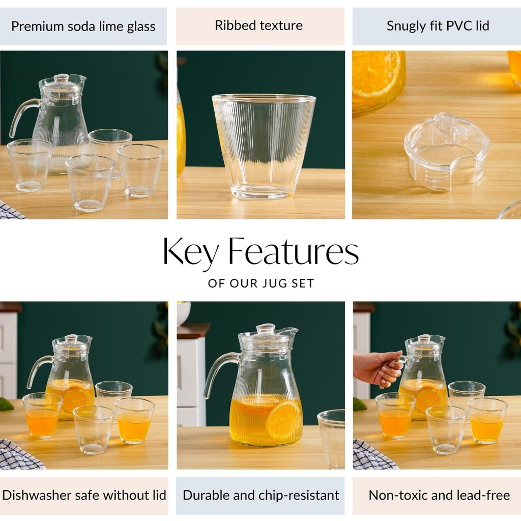 Water Jug With Tumbler Set Of 5 Nestasia