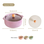 Ribbed Multifunctional Serving Bowl With Lid 950ml Nestasia