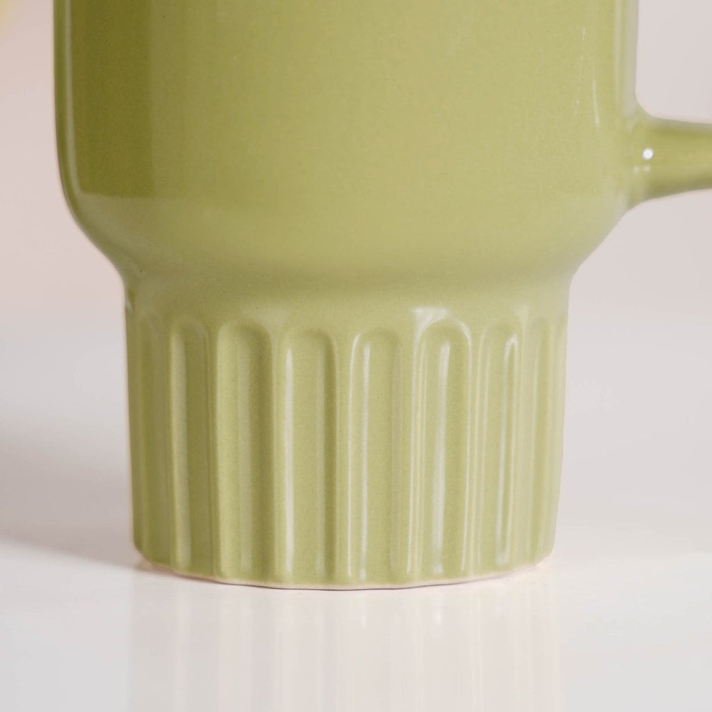 Ribelle Ceramic Stackable Mug Set Of 4 Olive Green 270ml Nestasia