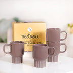Ribelle Ceramic Stackable Mug Set Of 4 Taupe 270ml Nestasia