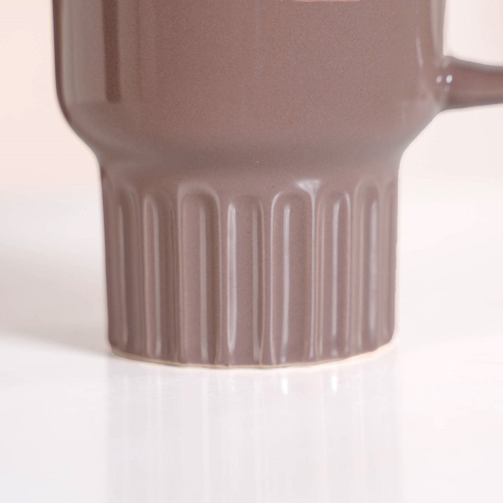 Ribelle Ceramic Stackable Mug Set Of 4 Taupe 270ml Nestasia
