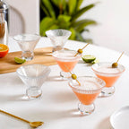 Ridged Cocktail Glass Set Of 6 180ml Nestasia