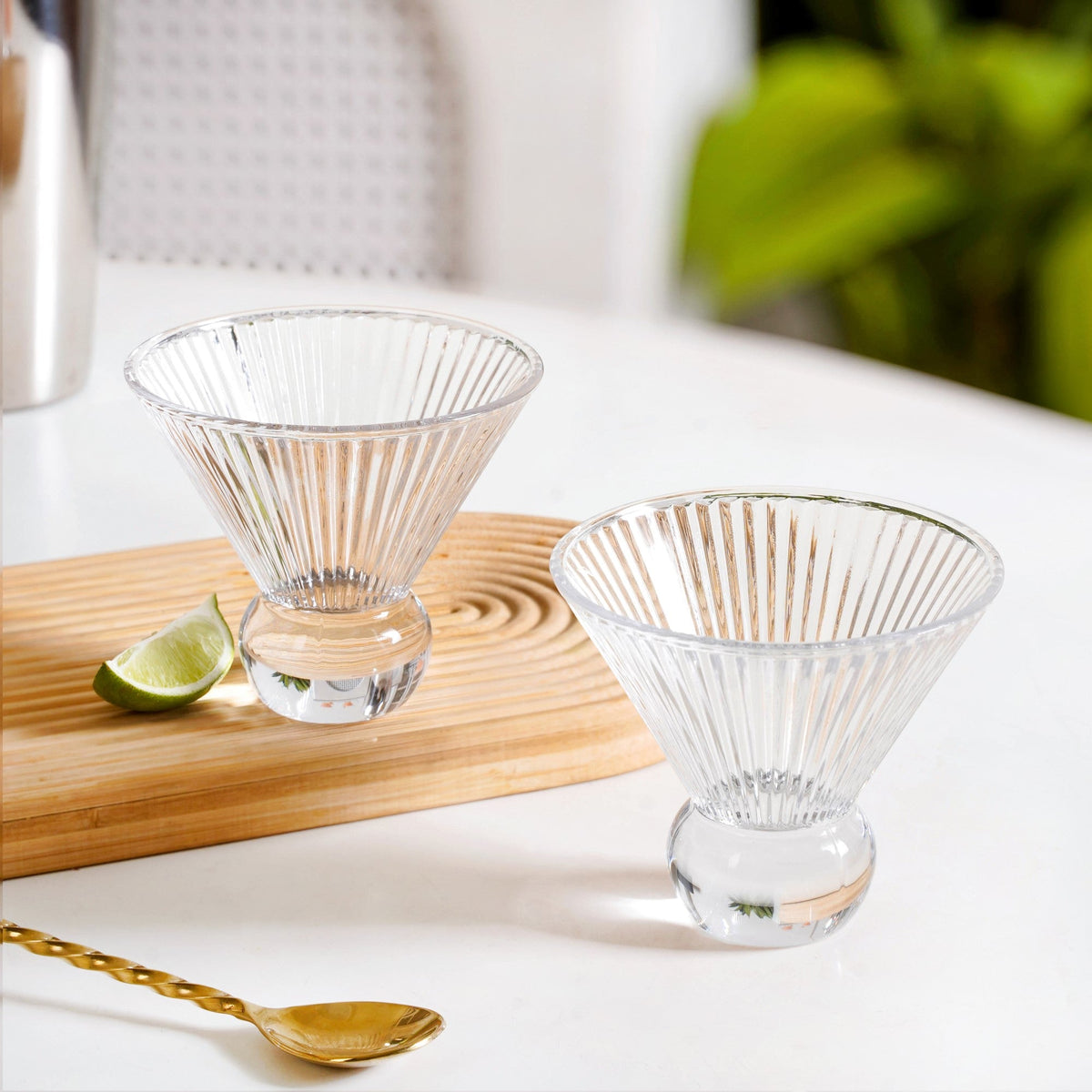 Ridged Cocktail Glass Set Of 6 180ml Nestasia