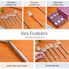 Minimalist Stainless Steel Fork Set Of 6 Nestasia