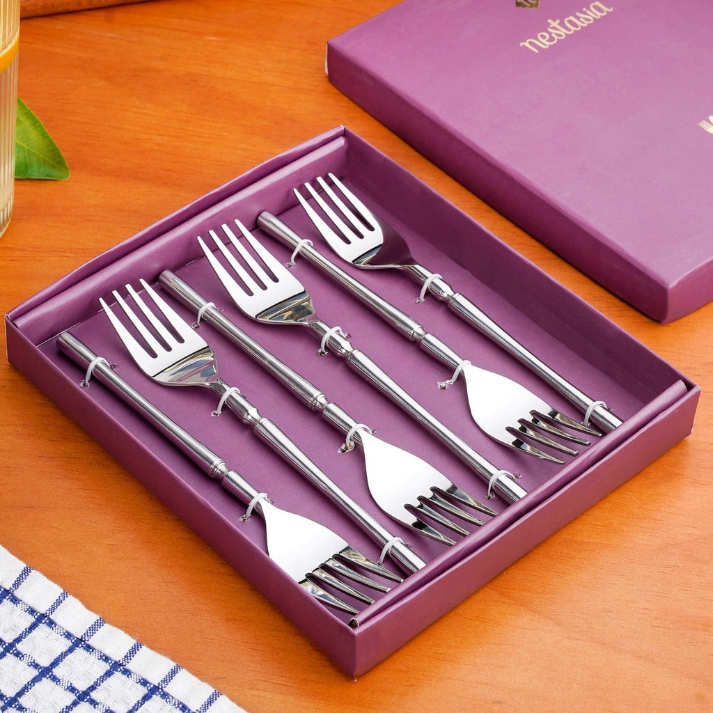 Minimalist Stainless Steel Fork Set Of 6 Nestasia