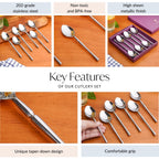 Minimalist Stainless Steel Spoon Set Of 6 Nestasia