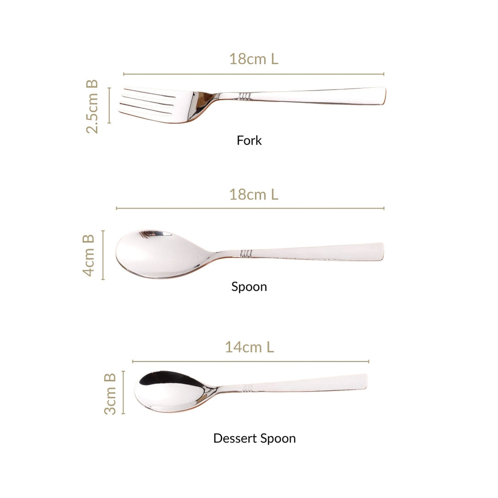 Ring Cut Stainless Steel Flatware Set Of 18 Nestasia