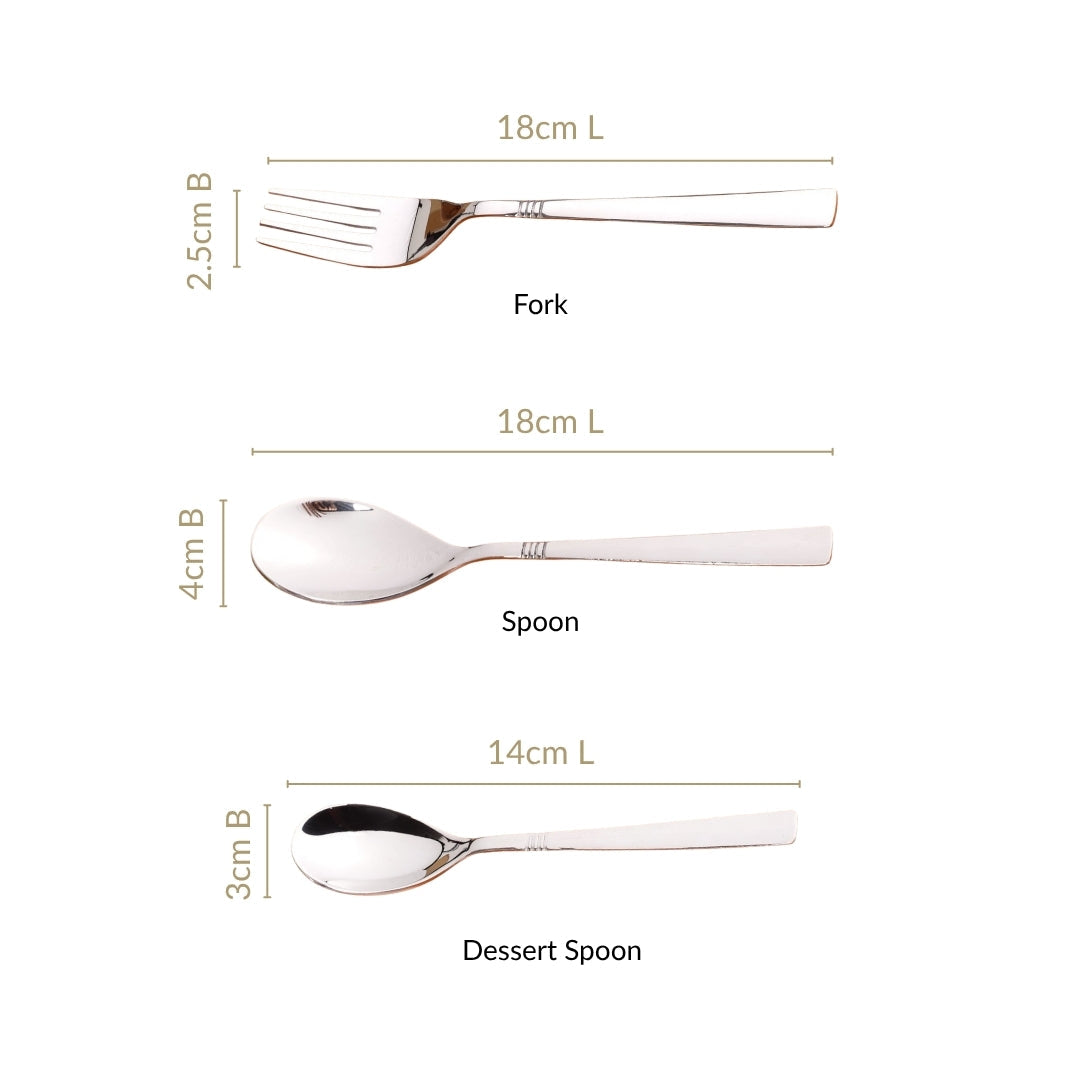 Ring Cut Stainless Steel Flatware Set Of 18 Nestasia