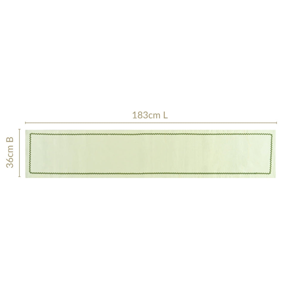 Isabelle 6 Seater Table Runner Green 183x36cm Nestasia