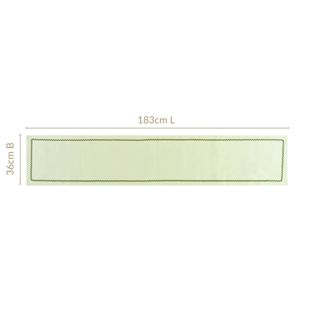 Isabelle 6 Seater Table Runner Green 183x36cm Nestasia