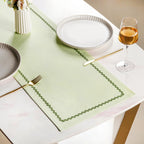 Isabelle 6 Seater Table Runner Green 183x36cm Nestasia