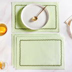 Isabelle Rick Rack Green Cotton Placemat Set Of 4 Nestasia