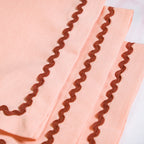 Madeline Peach Cotton Napkin Set Of 6 With Rick Rack Nestasia
