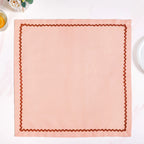 Madeline Peach Cotton Napkin Set Of 6 With Rick Rack Nestasia