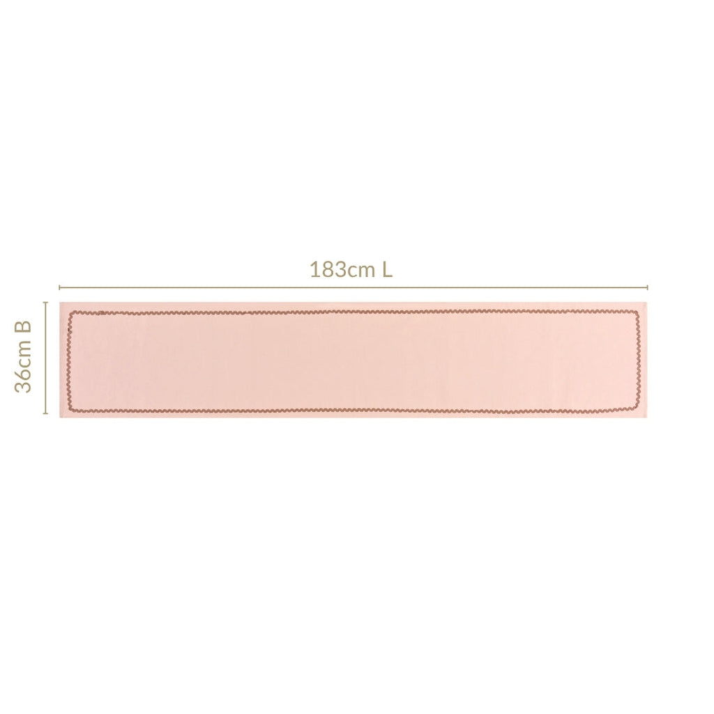 Madeline Rick Rack Cotton Table Runner Peach 183x36cm Nestasia