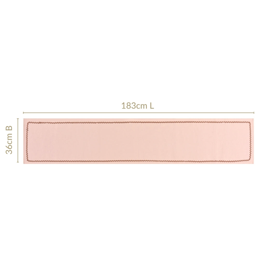 Madeline Rick Rack Cotton Table Runner Peach 183x36cm Nestasia