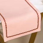 Madeline Rick Rack Cotton Table Runner Peach 183x36cm Nestasia