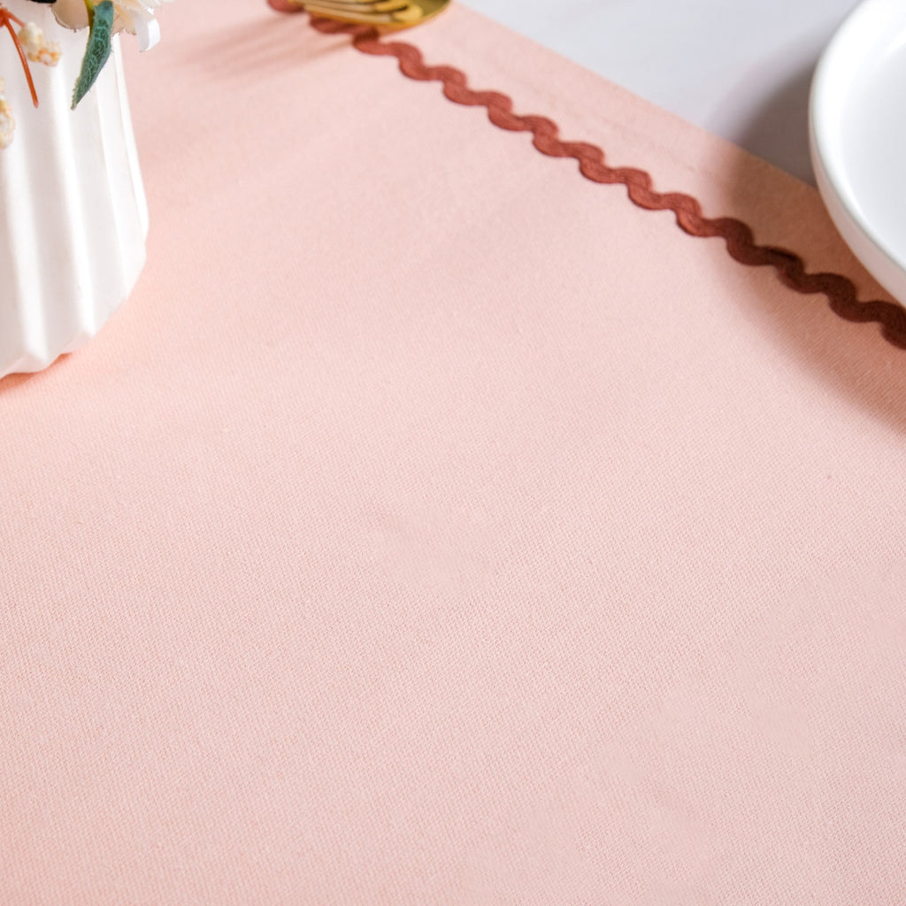 Madeline Rick Rack Cotton Table Runner Peach 183x36cm Nestasia