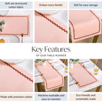 Madeline Rick Rack Cotton Table Runner Peach 183x36cm Nestasia
