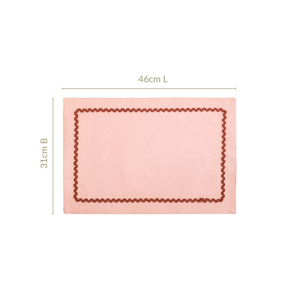Madeline Peach Set Of 4 Reversible Cotton Placemats Nestasia