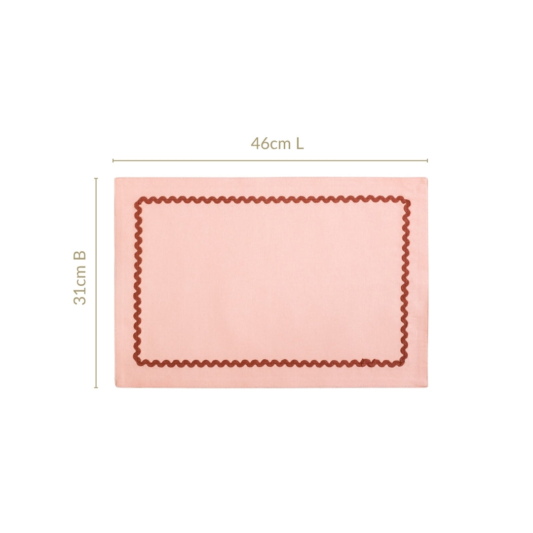 Madeline Peach Set Of 4 Reversible Cotton Placemats Nestasia