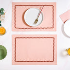 Madeline Peach Set Of 4 Reversible Cotton Placemats Nestasia